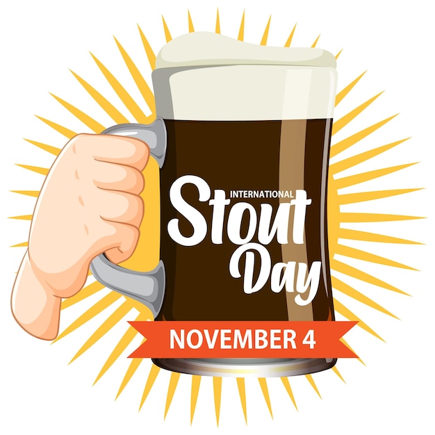 Vector gratuito diseño de carteles del día internacional de stout