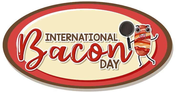 Vector gratuito diseño de carteles del día internacional del tocino.