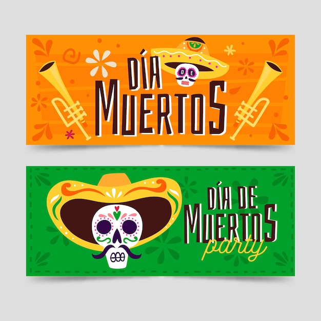 Vector gratuito diseño de carteles del día de muertos.