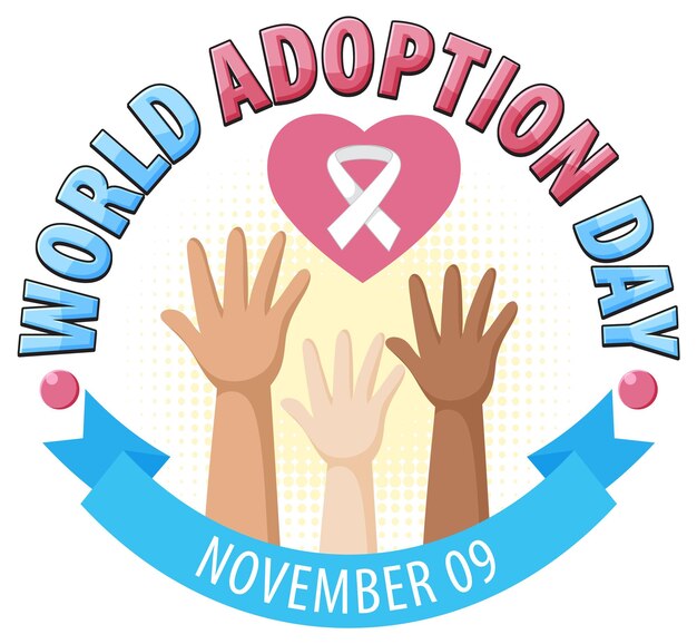 Diseño de carteles del día mundial de la adopción