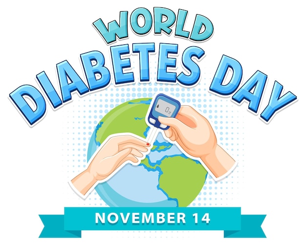 Vector gratuito diseño de carteles del día mundial de la diabetes.