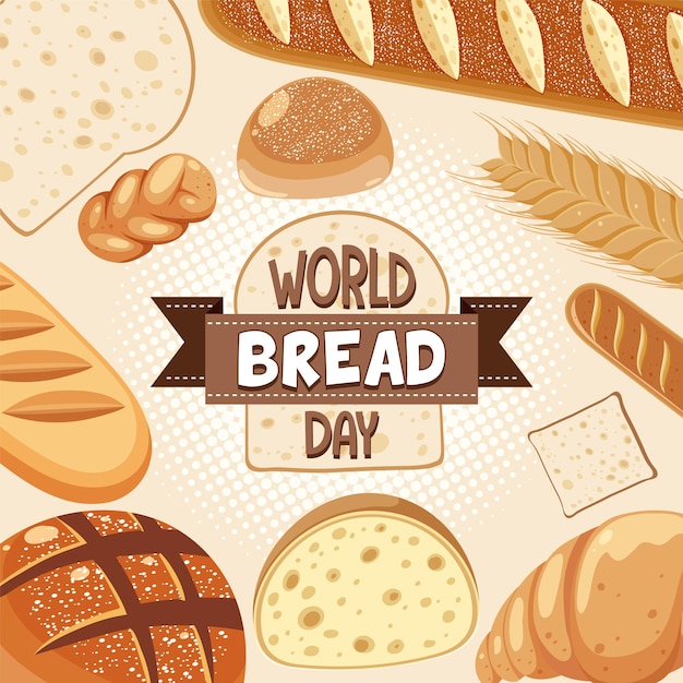 Vector gratuito diseño de carteles del día mundial del pan.