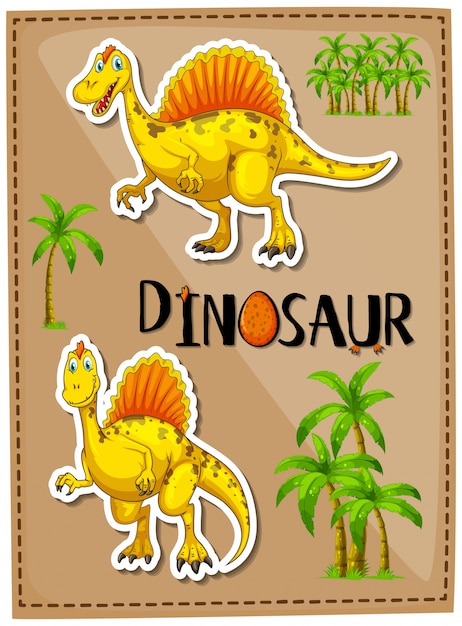 Vector gratuito diseño de carteles con dos spinosaurus