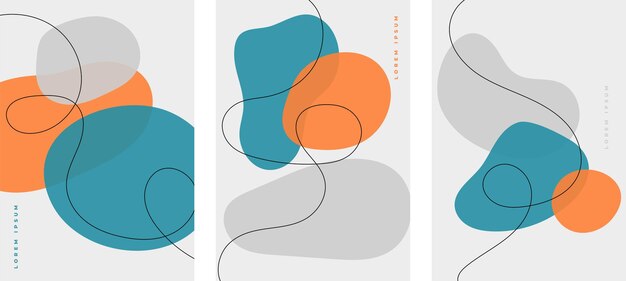 diseño de carteles de formas fluidas mínimas abstractas