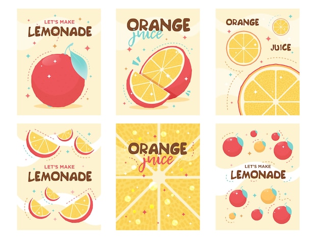 Vector gratuito diseño de carteles de limonada naranja fresca. bebida, bebida, café