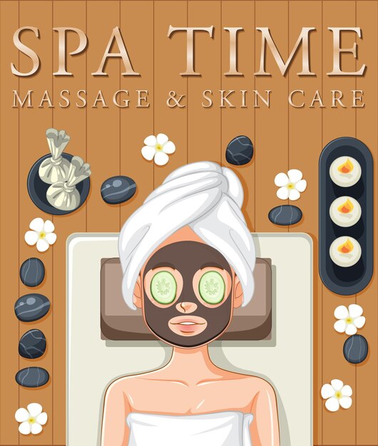 Diseño de carteles de masaje spa y cuidado de la piel.