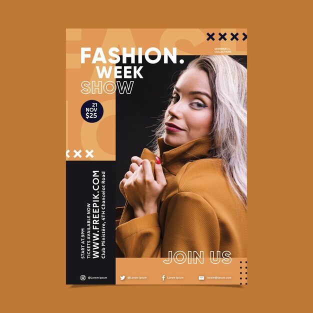 Diseño de carteles de moda con chica photo