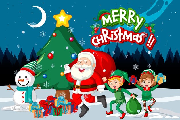 Diseño de carteles de la noche de Navidad.