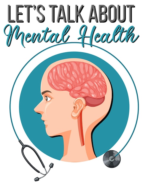 Vector gratuito diseño de carteles con word talk mental health.