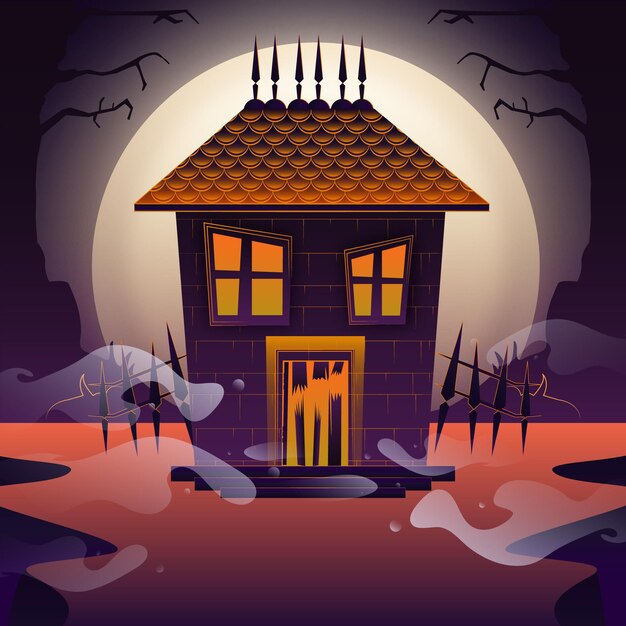 Diseño de la casa del festival de Halloween