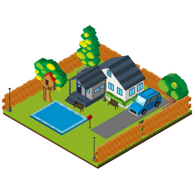 Diseño de casa isométrica