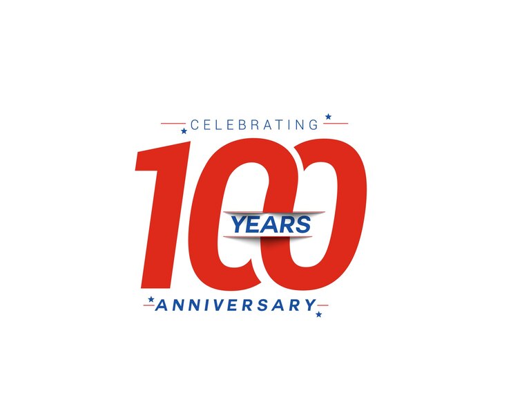 Vector gratuito diseño de celebración de aniversario de 100 años.
