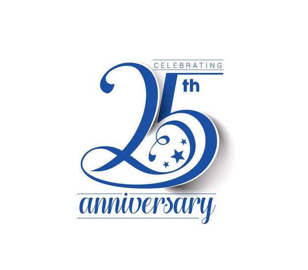 Diseño de celebración de aniversario de 25 años.