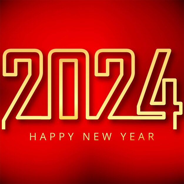 Diseño de la celebración del año nuevo de oro de 2024