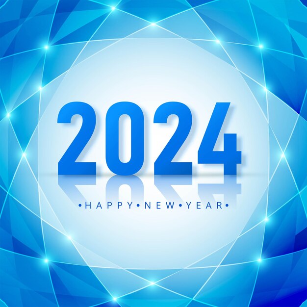 Diseño de la celebración de la tarjeta de vacaciones de feliz año nuevo 2024