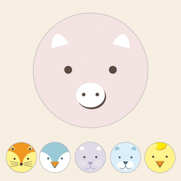 Vector gratuito diseño de cerdo a color