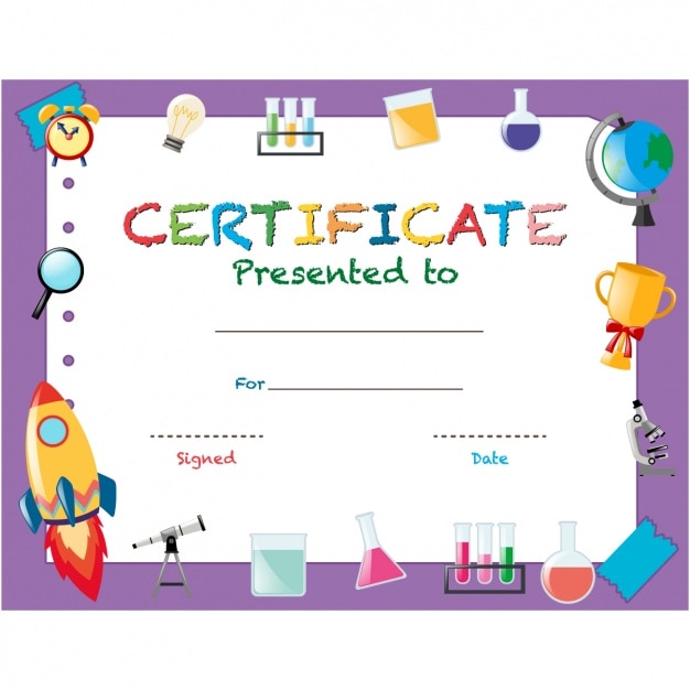 Diseño de certificado infantil