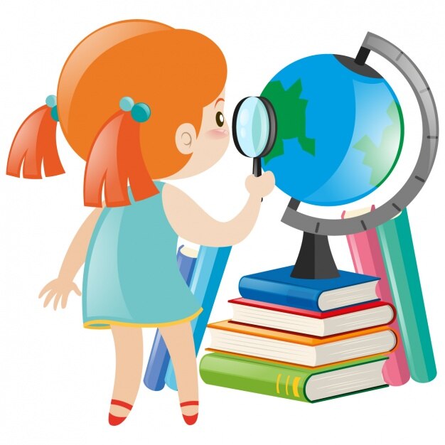 Vector gratuito diseño de chica estudiando