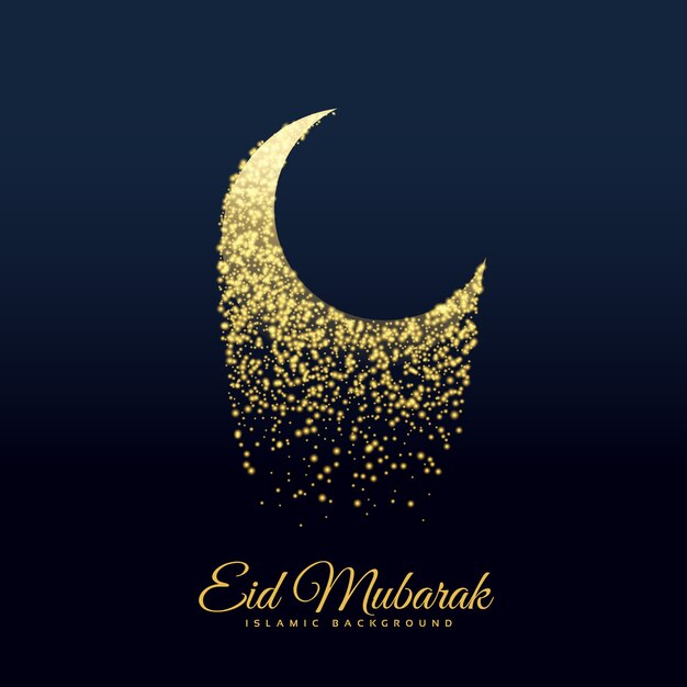 Diseño de chispas de luna para eid mubarak