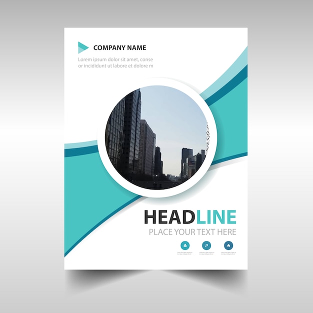 Diseño circular azul claro creativo de folleto de negocios
