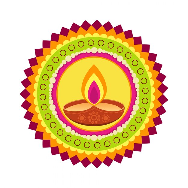 Diseño circular para el festival de diwali