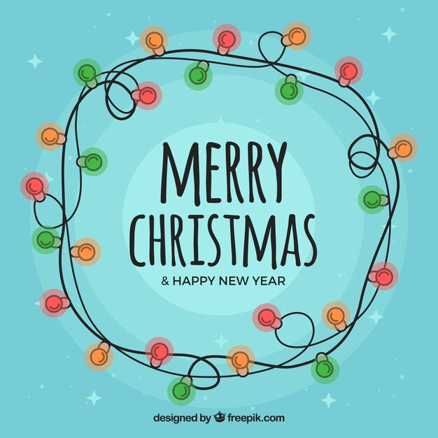 Diseño circular de luces de navidad