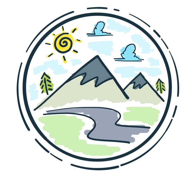 Vector gratuito diseño circular de montaña