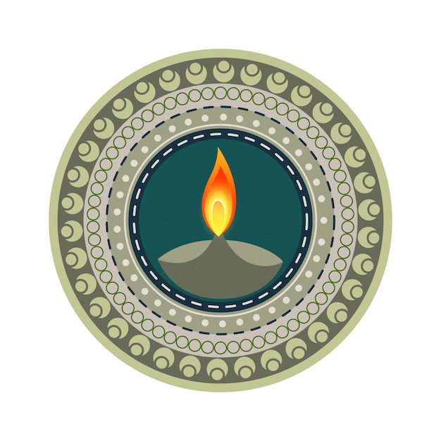 Diseño circular de vela para diwali