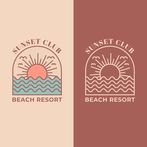 Vector gratuito diseño de club de playa dibujado a mano