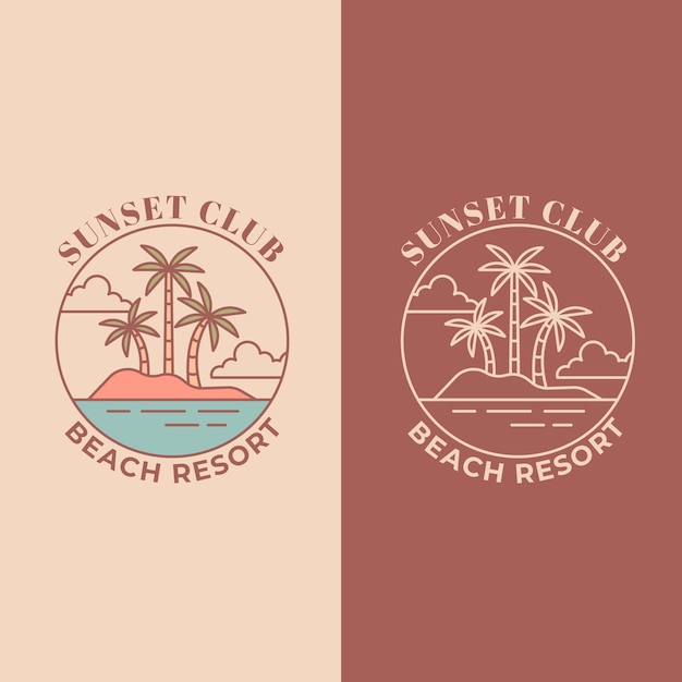 Diseño de club de playa dibujado a mano