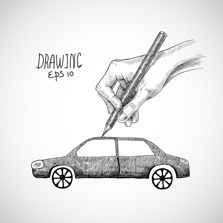 Vector gratuito diseño de coche dibujado a mano