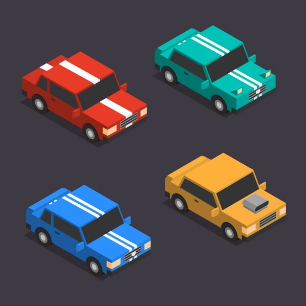 Diseño de coches coloridos