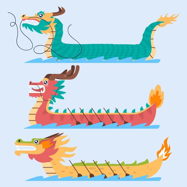 Diseño de la colección del bote del dragón