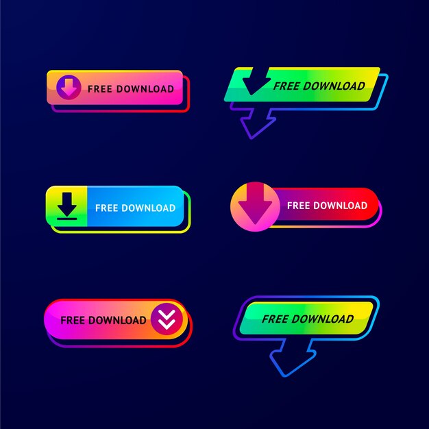 Diseño de colección de botones de descarga gratuita