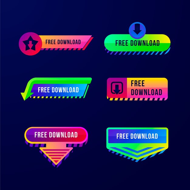 Diseño de colección de botones de descarga gratuita