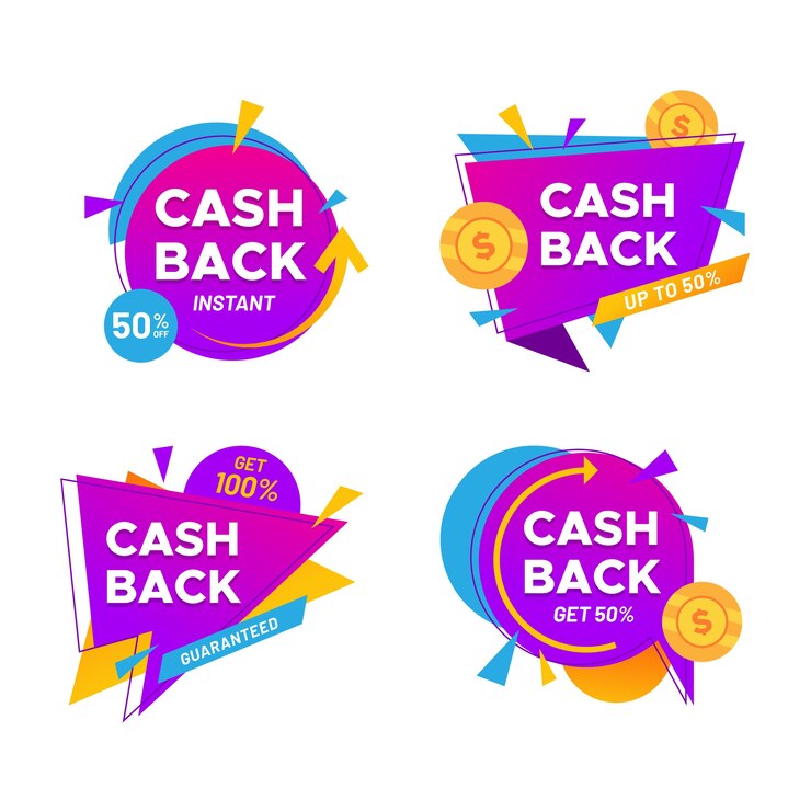 Vector gratuito diseño de la colección de etiquetas cahback