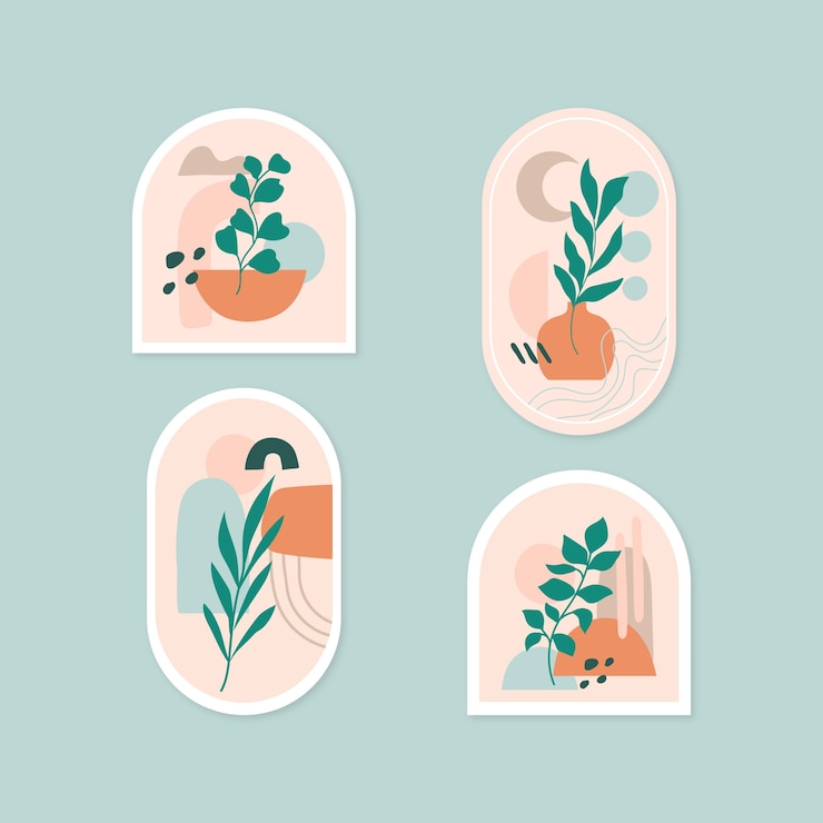 Vector gratuito diseño de colección de etiquetas de colores apagados