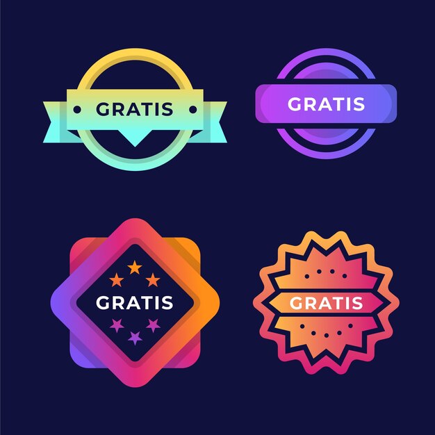 Diseño de colección de etiquetas gratis.