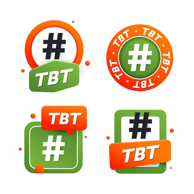 Vector gratuito diseño de colección de etiquetas tbt