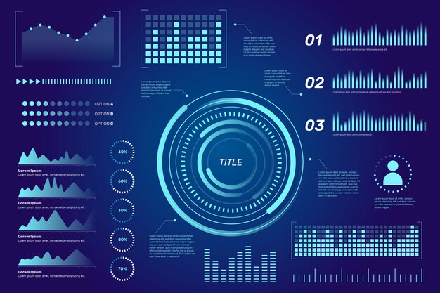 Diseño de colección de infografía futurista.
