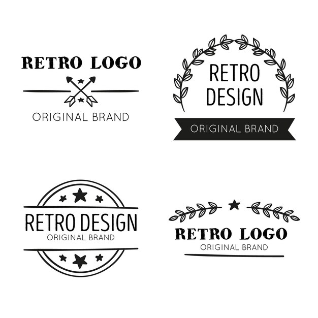 Diseño de colección de logo retro