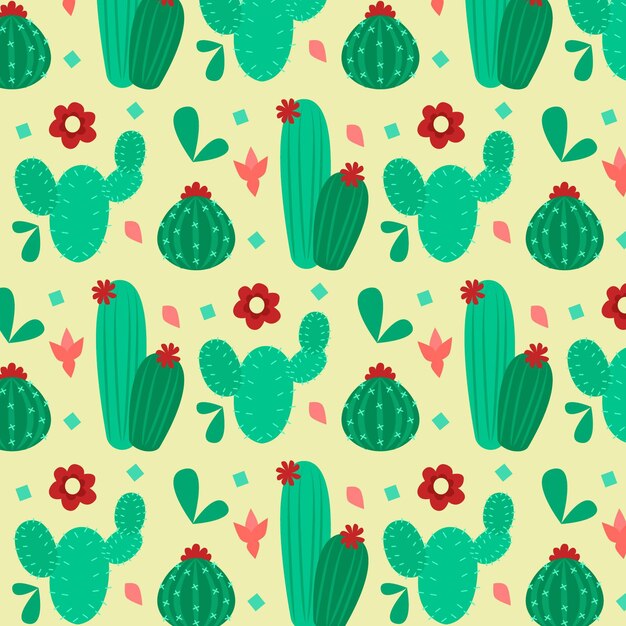 Diseño de colección de patrones de cactus