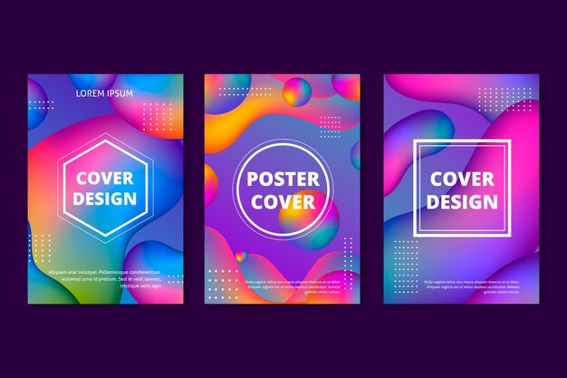 Diseño de colección de portada colorida abstracta