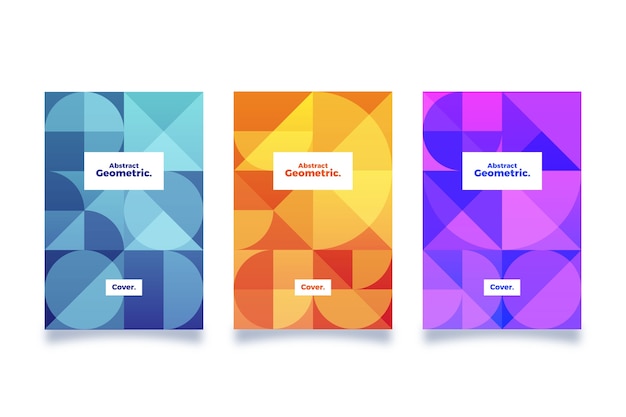 Diseño de colección de portada geométrica abstracta