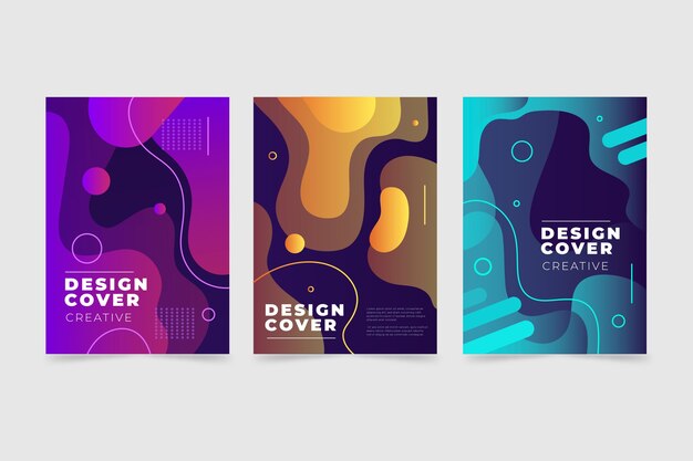 Diseño de colección de portadas de degradado abstracto