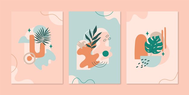Diseño de colección de tarjetas de colores apagados