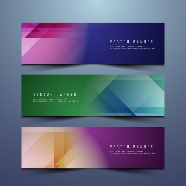 Diseño colorido de banners geométricos