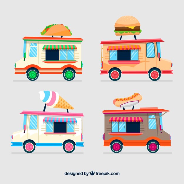 Diseño colorido del camión de comida
