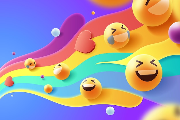 Diseño colorido del conjunto de emoji