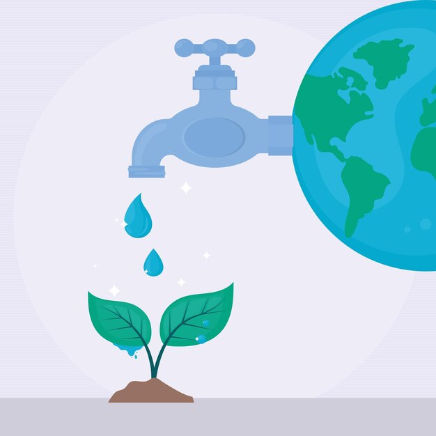Diseño colorido del día del agua.